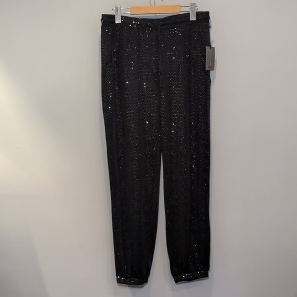 ONE By Chapter One Sequin Jogger Pants Pull On Stretch Glitter Party Lounge Glam - Picture 10 of 10